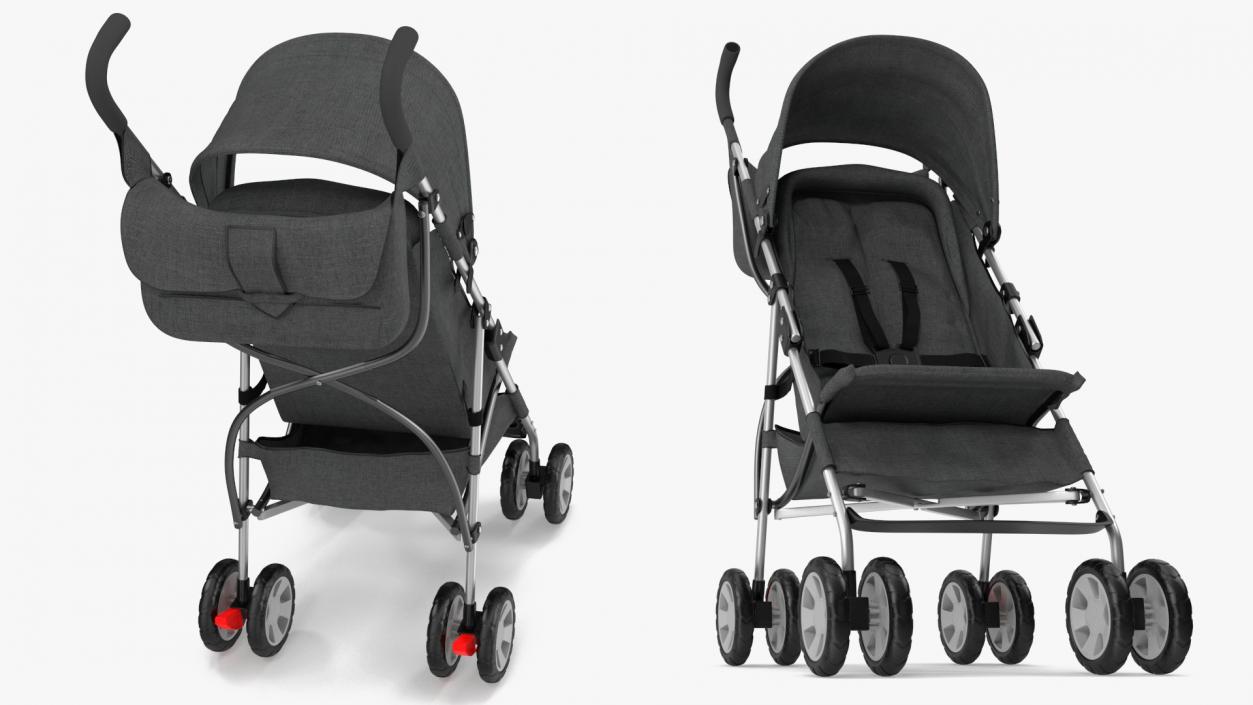 Lightweight Compact Baby Stroller With Bag 3D