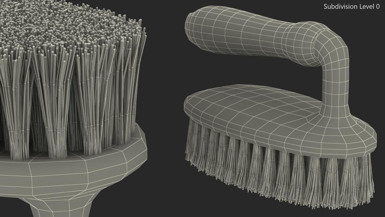 3D Scrub Brush with Grip Handle model