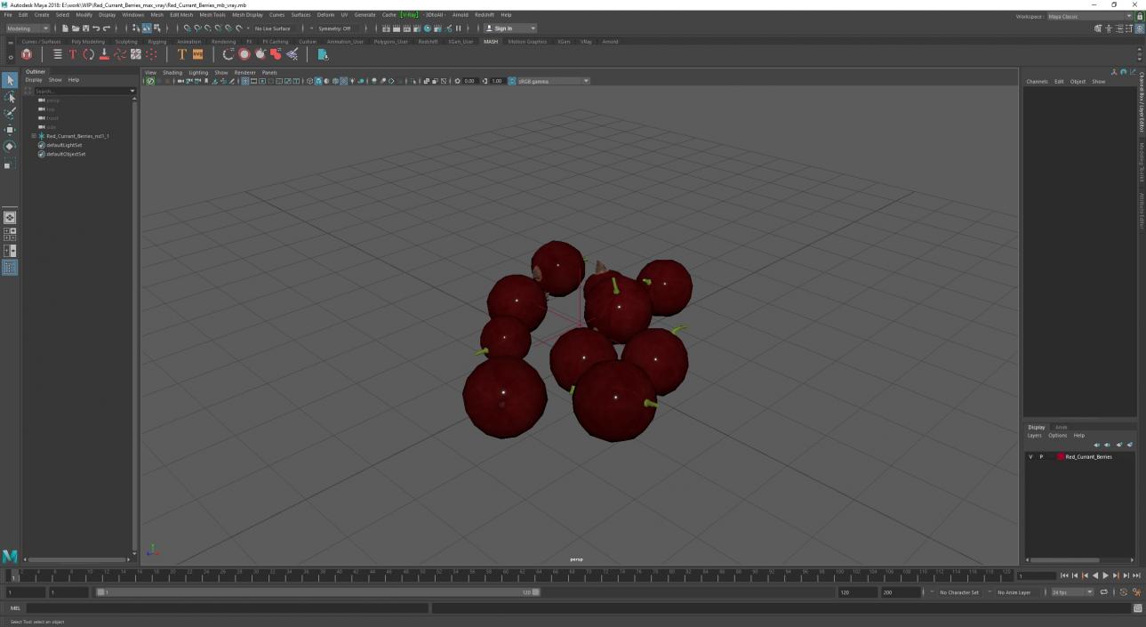 Red Currant Berries 3D model