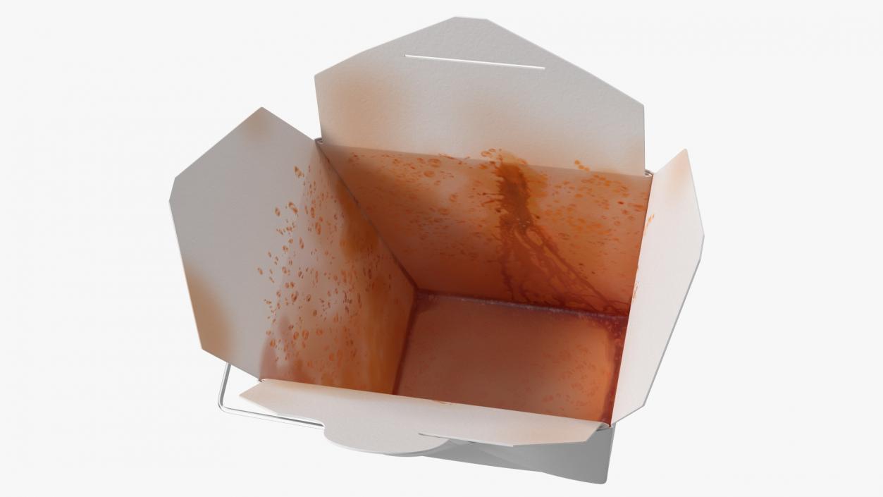 Paper Take Out Food Container 32 Oz Opened 3D