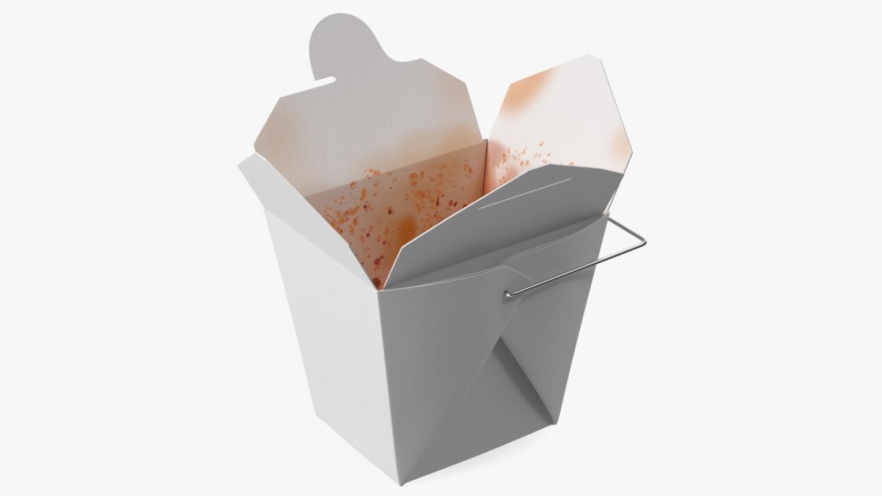 Paper Take Out Food Container 32 Oz Opened 3D