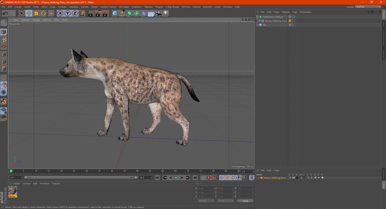 3D Hyena Walking Pose model