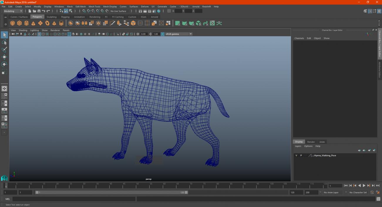 3D Hyena Walking Pose model