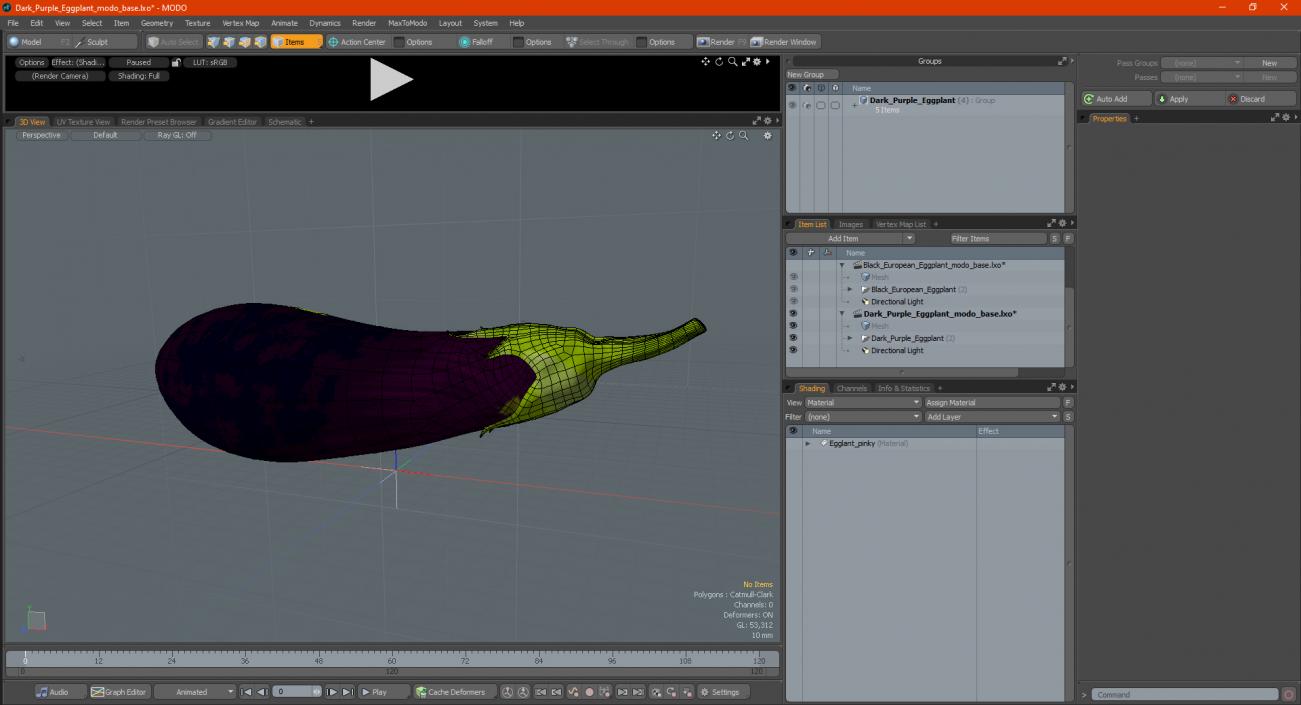 3D model Dark Purple Eggplant