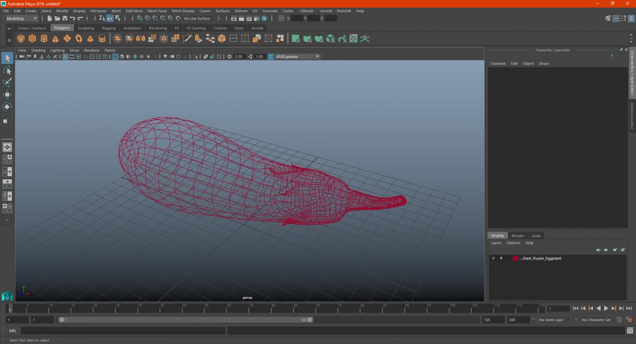 3D model Dark Purple Eggplant