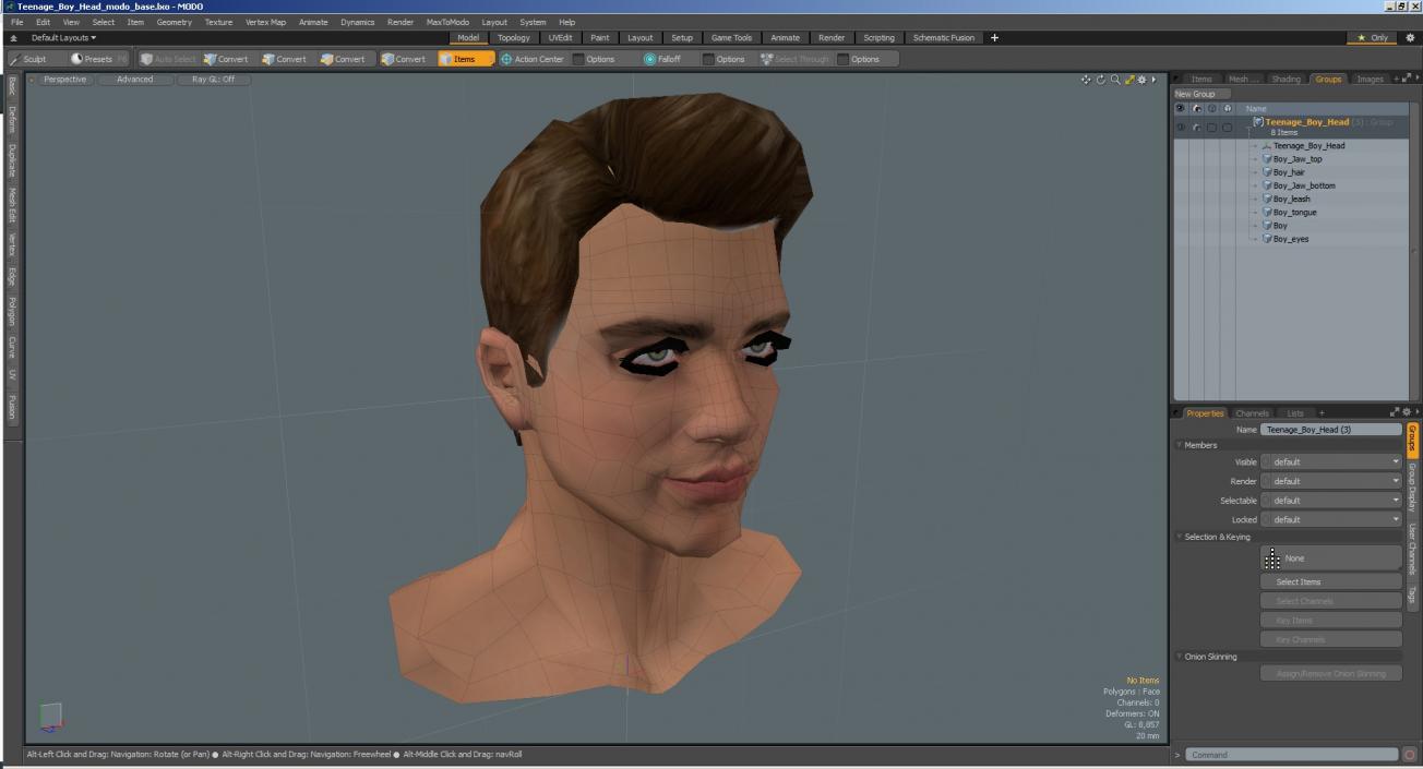 3D Teenage Boy Head