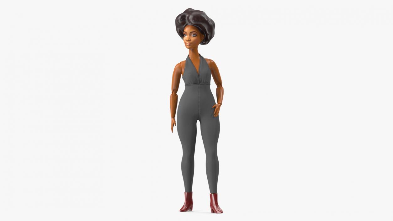 3D Toy Doll Curvy Brunette Dressed