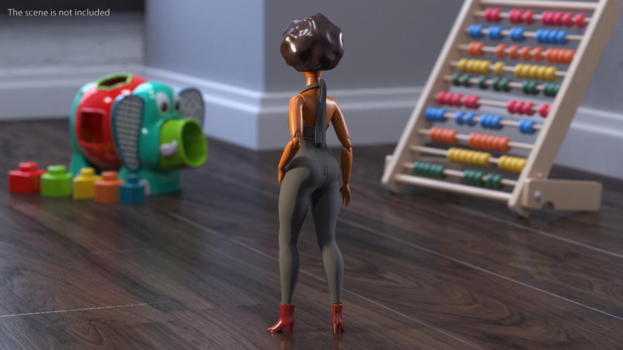 3D Toy Doll Curvy Brunette Dressed