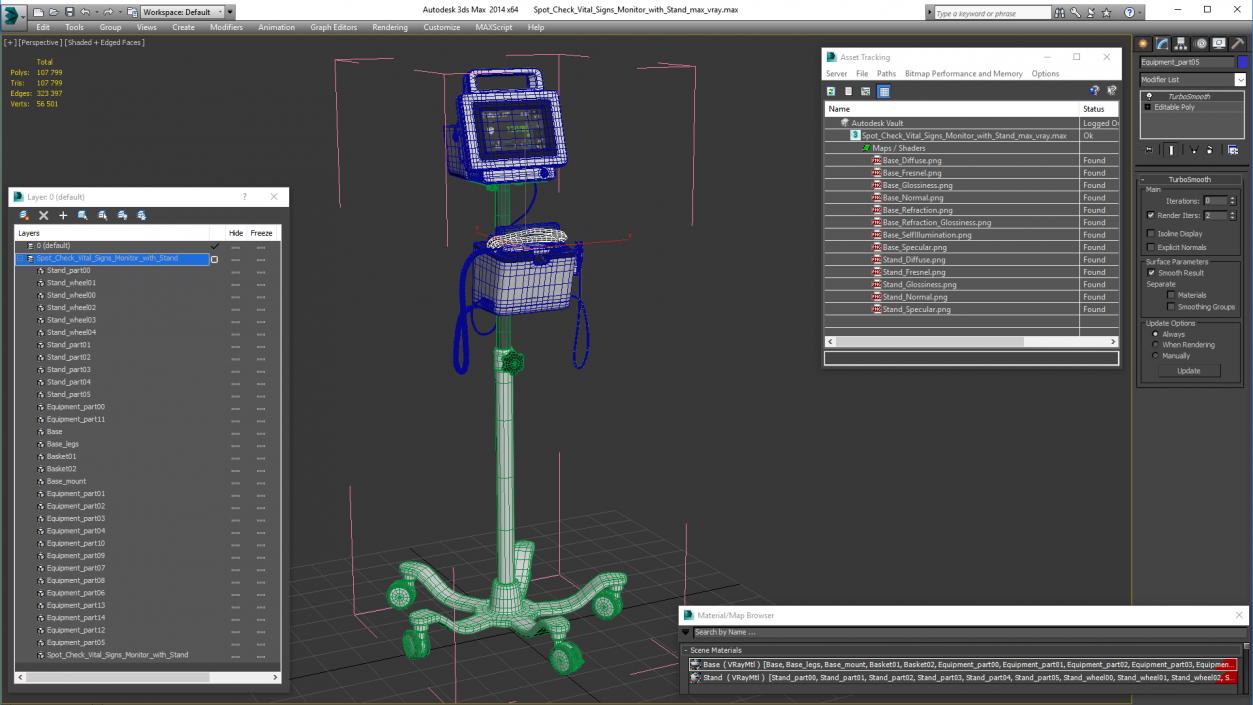 3D Spot Check Vital Signs Monitor with Stand