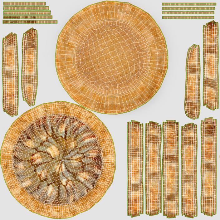 Lattice Apple Pie With Glass Pan 3D