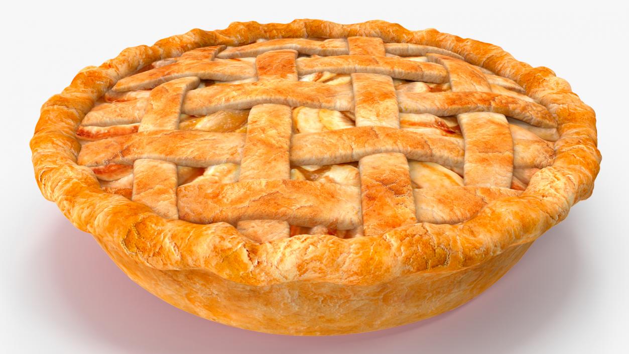 Lattice Apple Pie With Glass Pan 3D