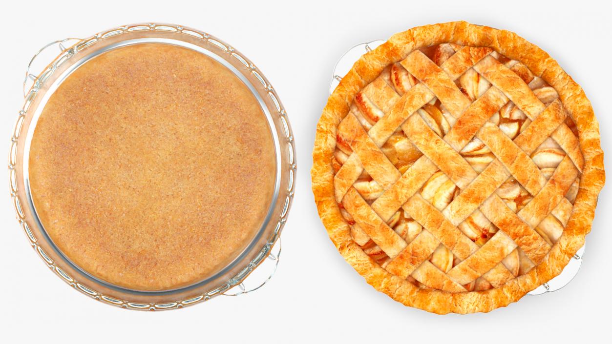 Lattice Apple Pie With Glass Pan 3D