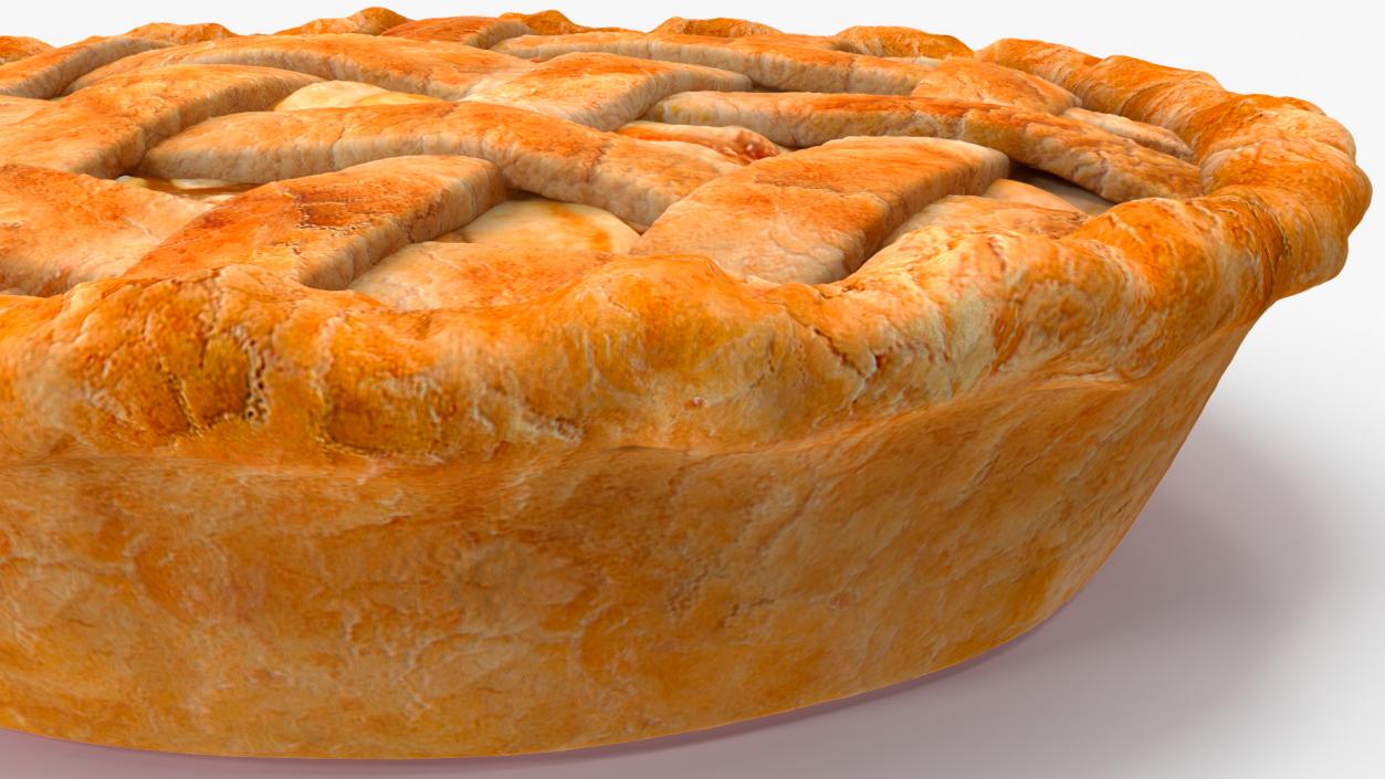 Lattice Apple Pie With Glass Pan 3D