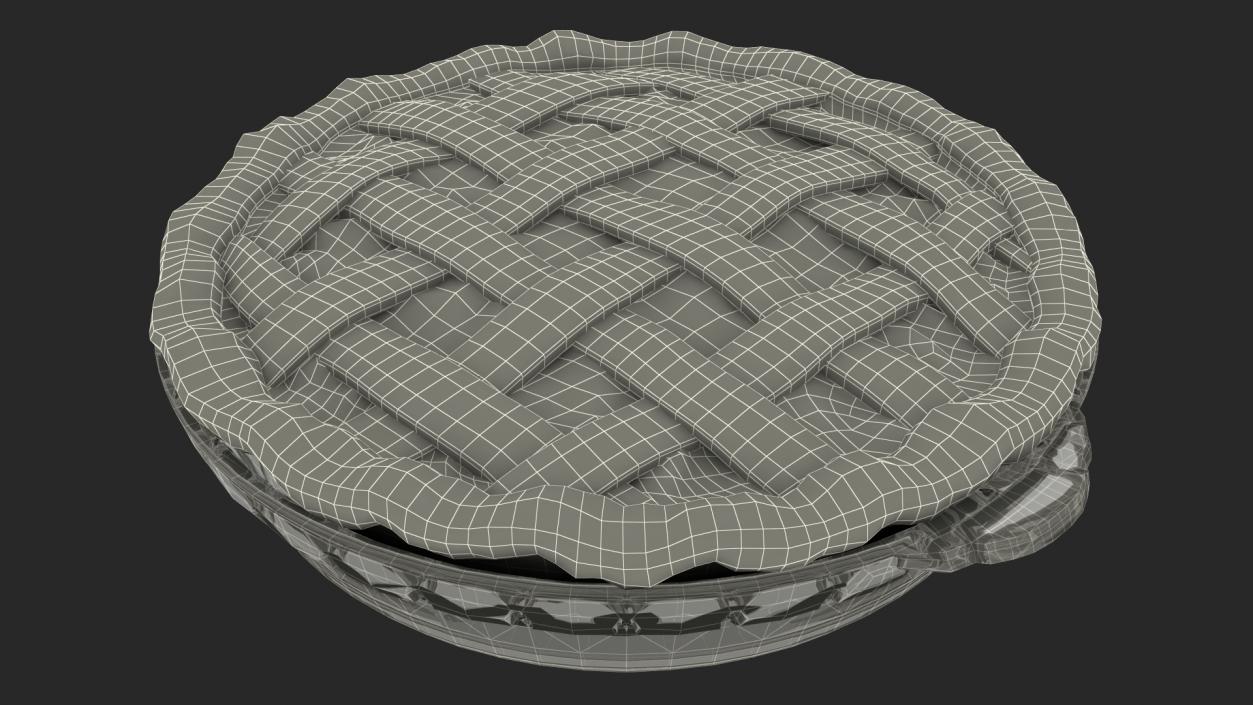 Lattice Apple Pie With Glass Pan 3D