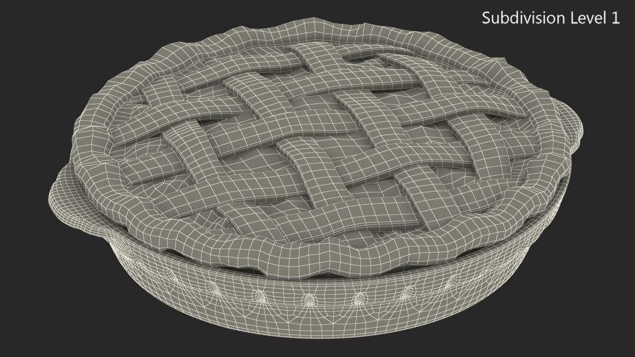 Lattice Apple Pie With Glass Pan 3D