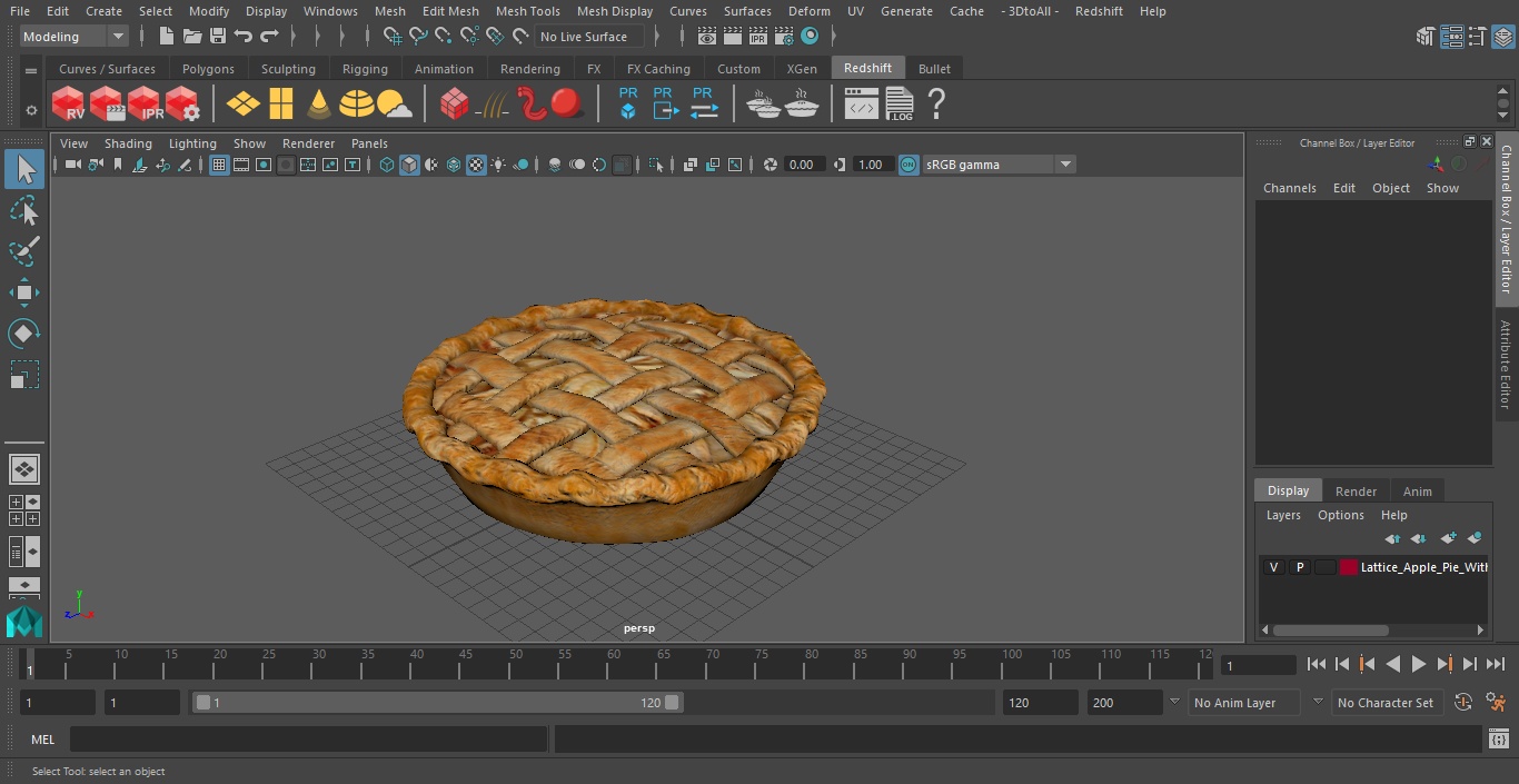 Lattice Apple Pie With Glass Pan 3D