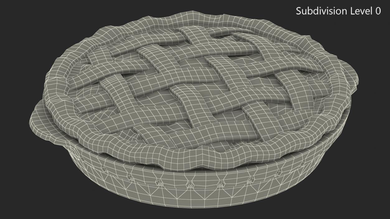 Lattice Apple Pie With Glass Pan 3D