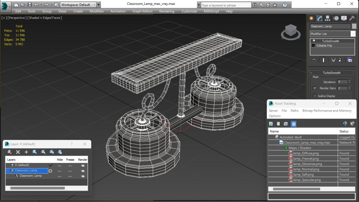 Classroom Lamp 3D model