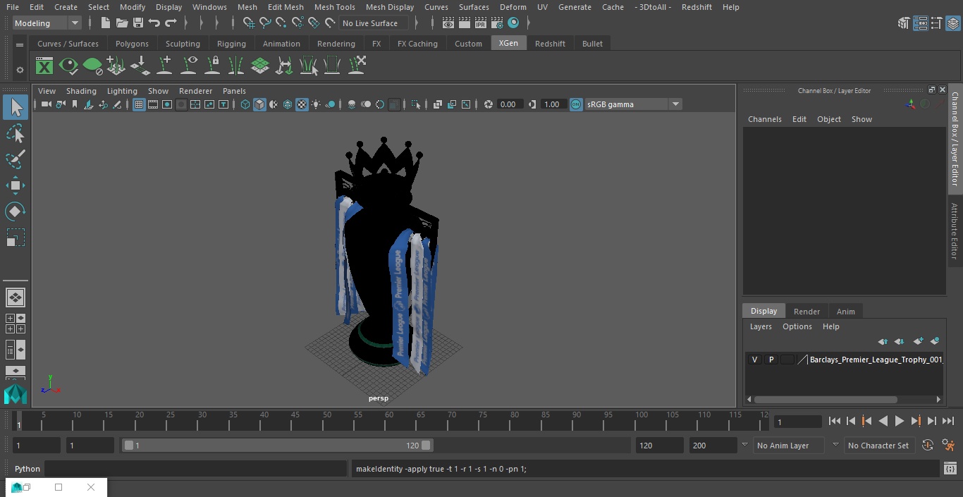 3D model Barclays Premier League Trophy