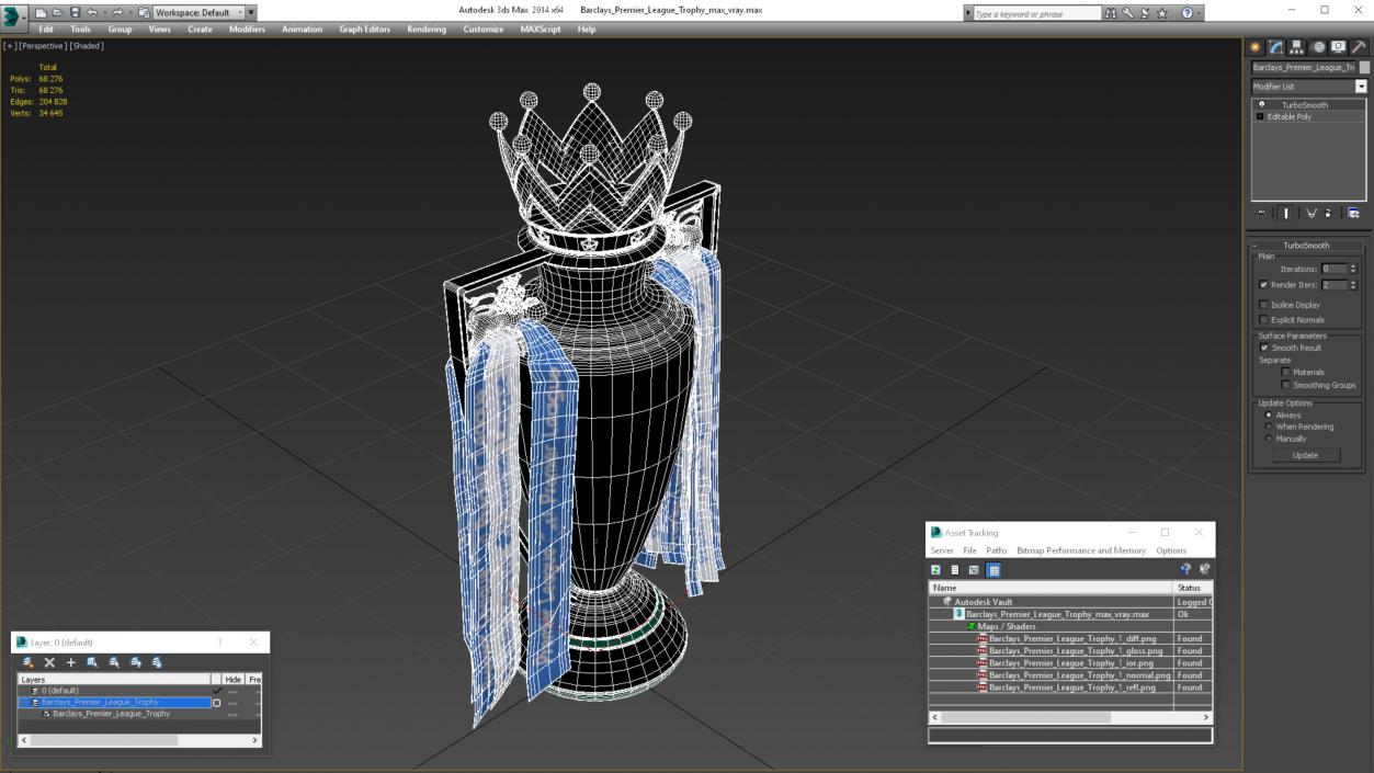 3D model Barclays Premier League Trophy