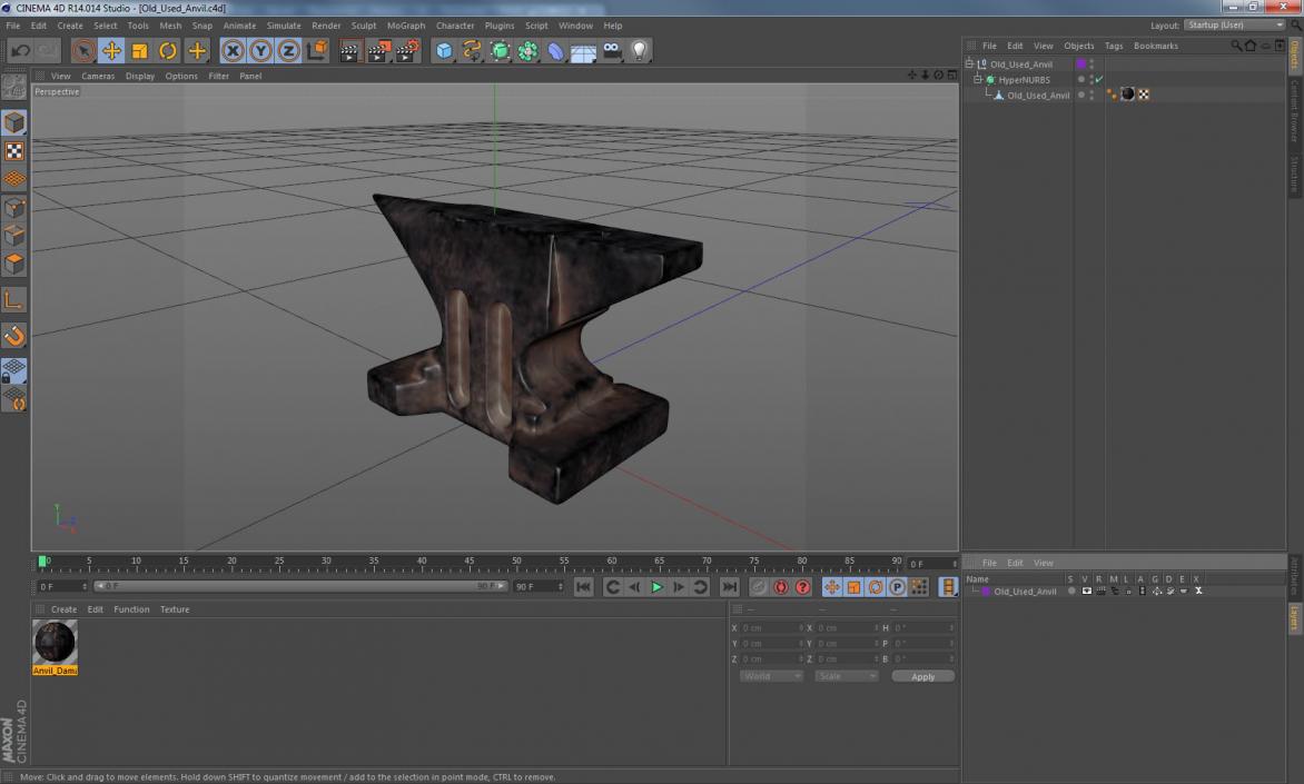 Old Used Anvil 3D model