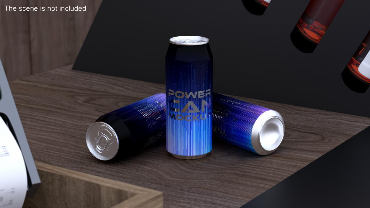 3D Power Drink Can Mockup 250ml Slim model