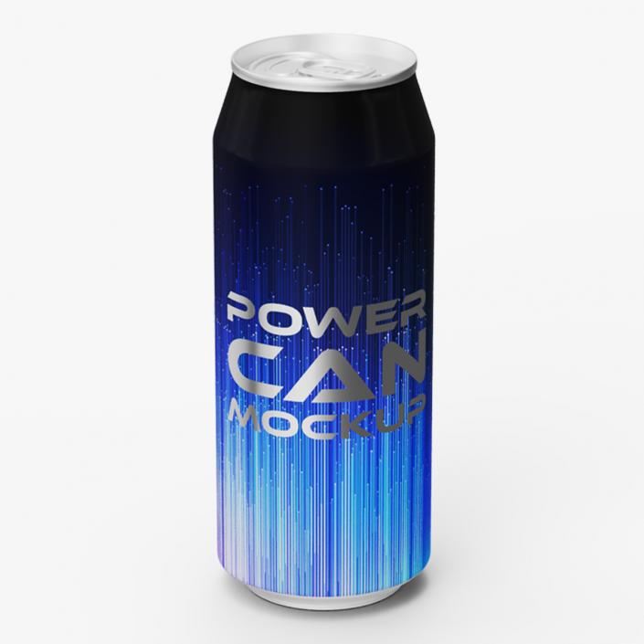 3D Power Drink Can Mockup 250ml Slim model