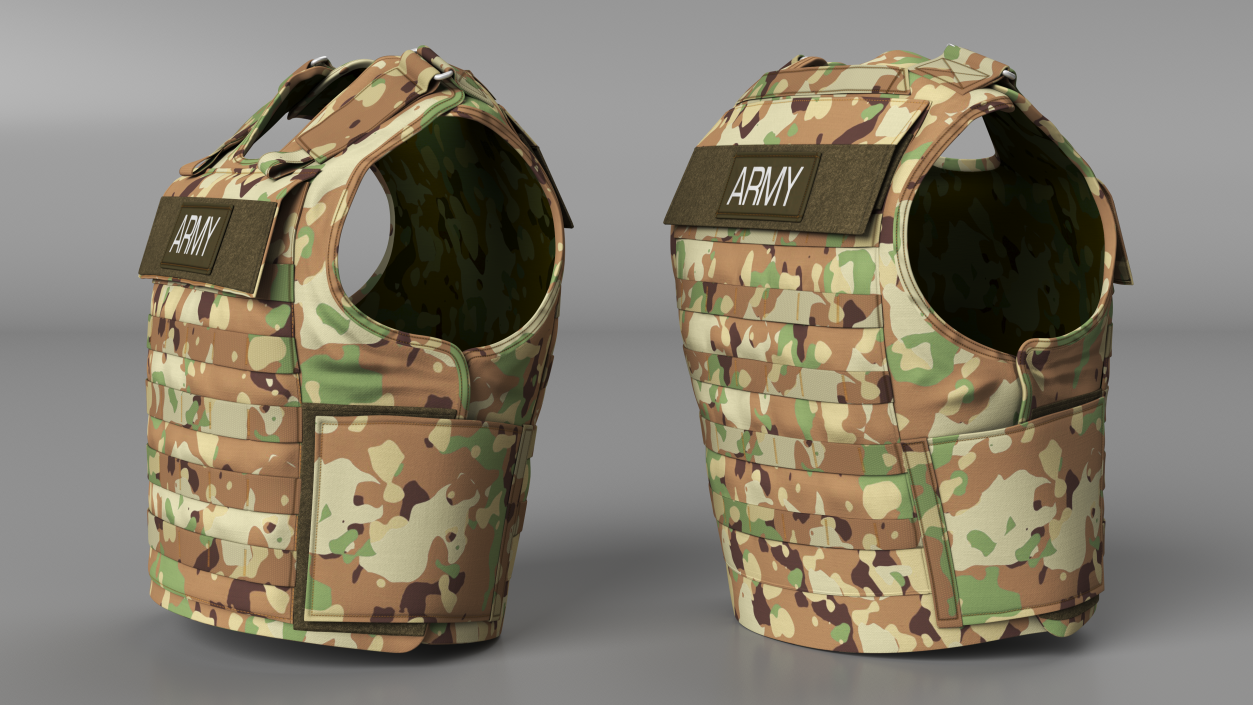 3D model Camo Army Body Armor Carrier 2