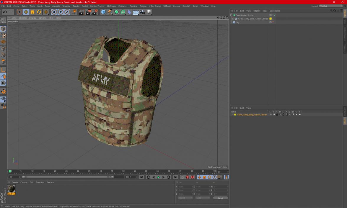 3D model Camo Army Body Armor Carrier 2