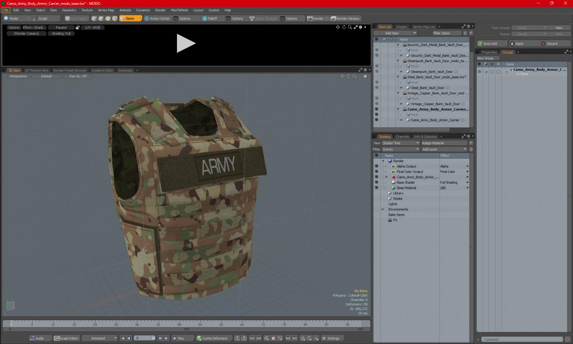 3D model Camo Army Body Armor Carrier 2