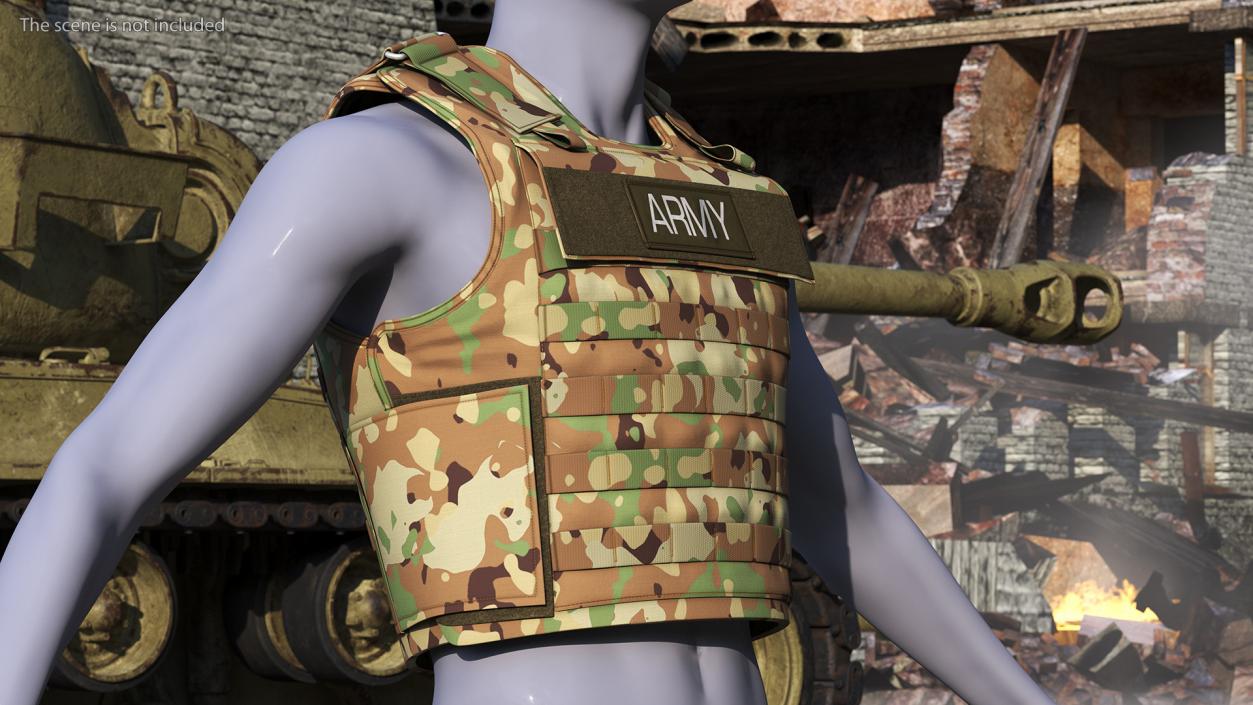 3D model Camo Army Body Armor Carrier 2