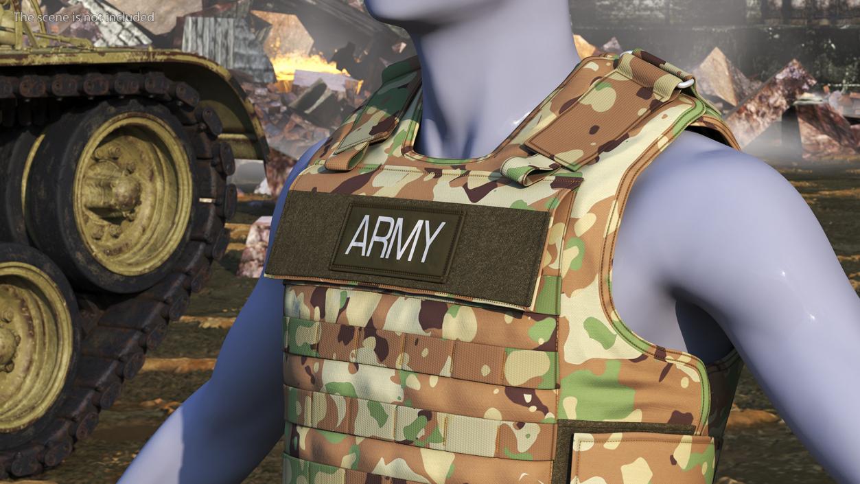 3D model Camo Army Body Armor Carrier 2