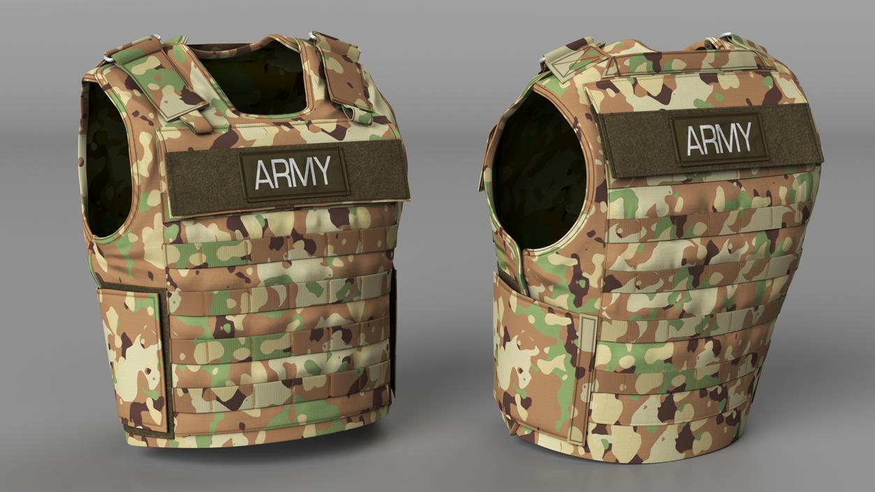 3D model Camo Army Body Armor Carrier 2