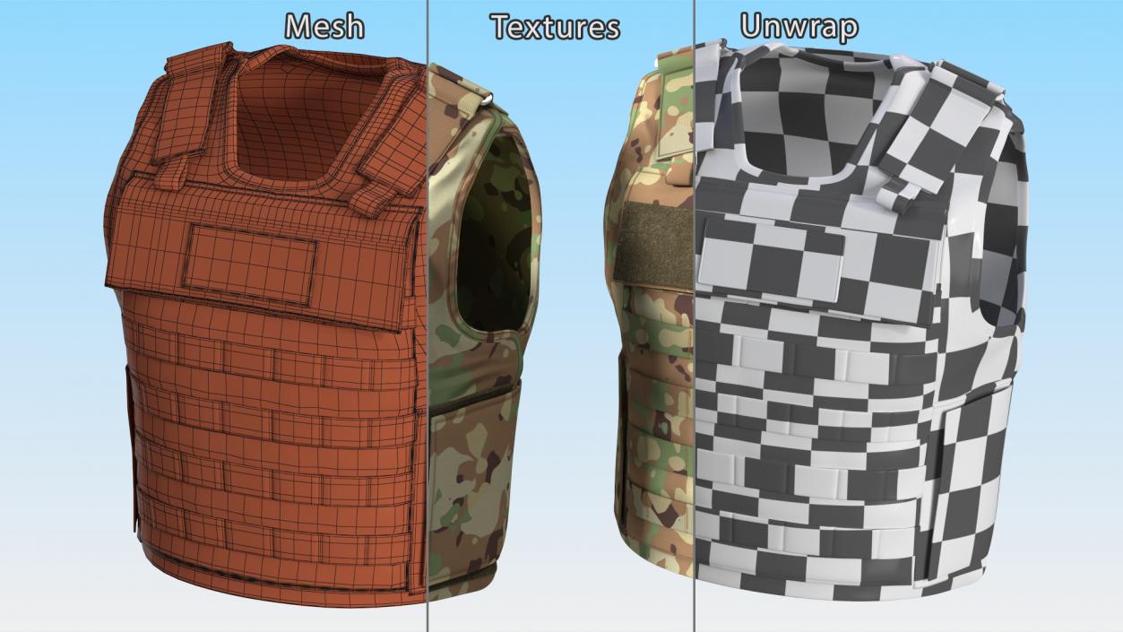 3D model Camo Army Body Armor Carrier 2