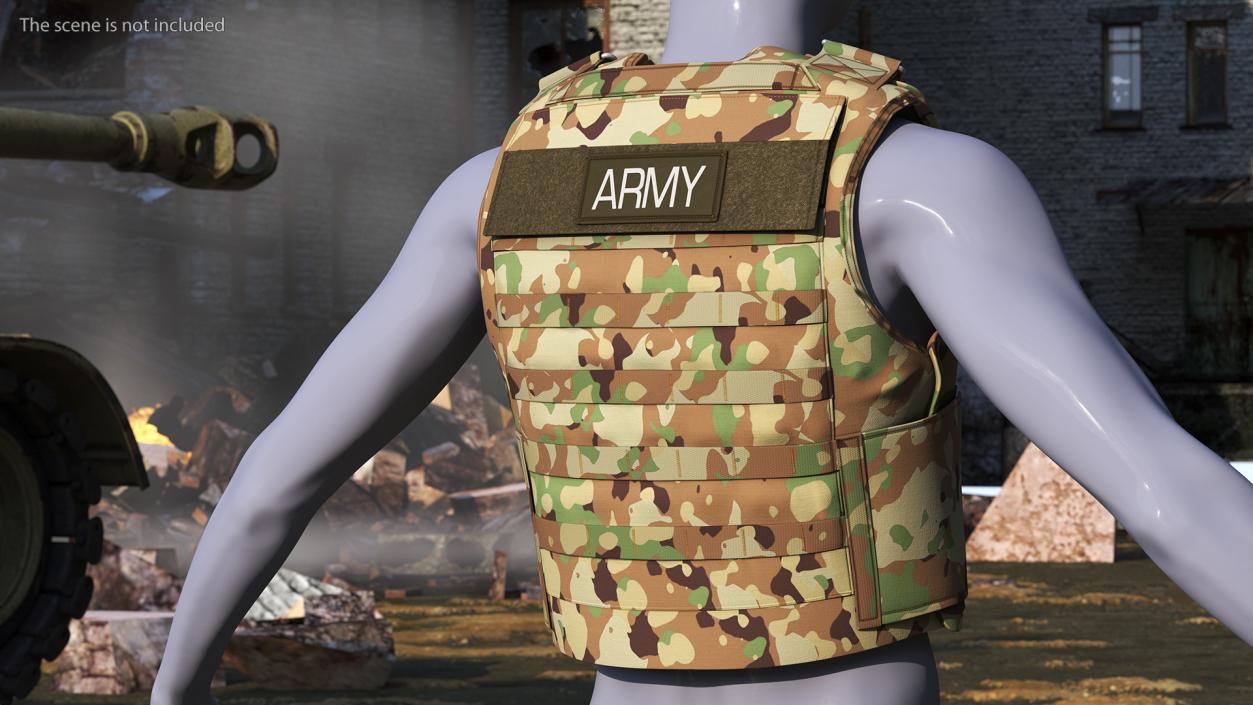 3D model Camo Army Body Armor Carrier 2