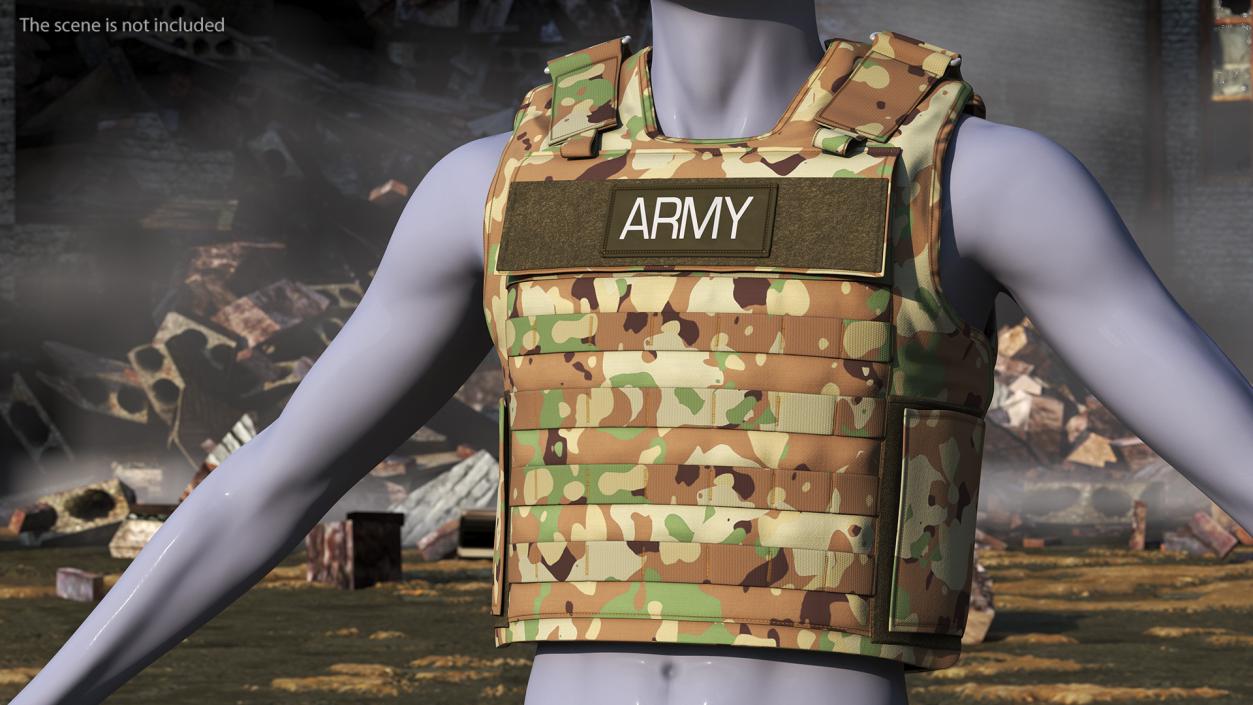 3D model Camo Army Body Armor Carrier 2