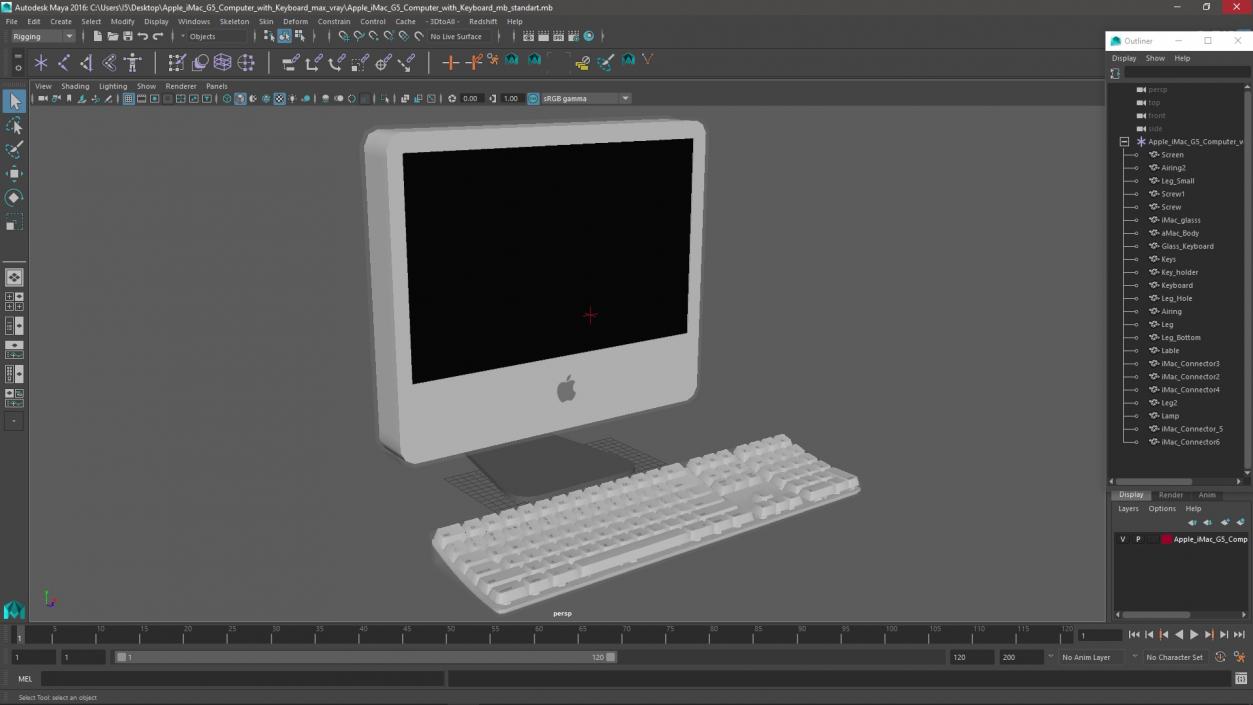 3D Apple iMac G5 Computer with Keyboard