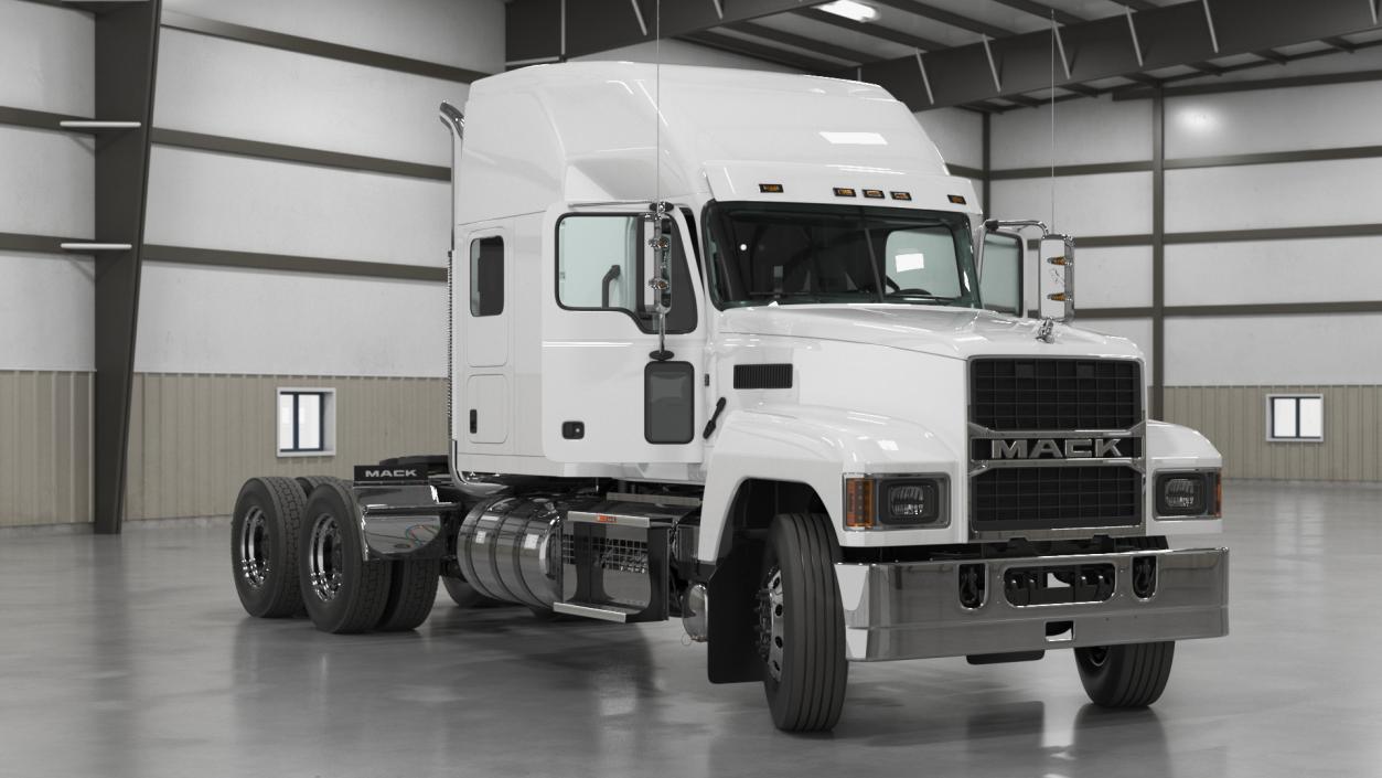 Mack Pinnacle 2025 Truck White Rigged 3D