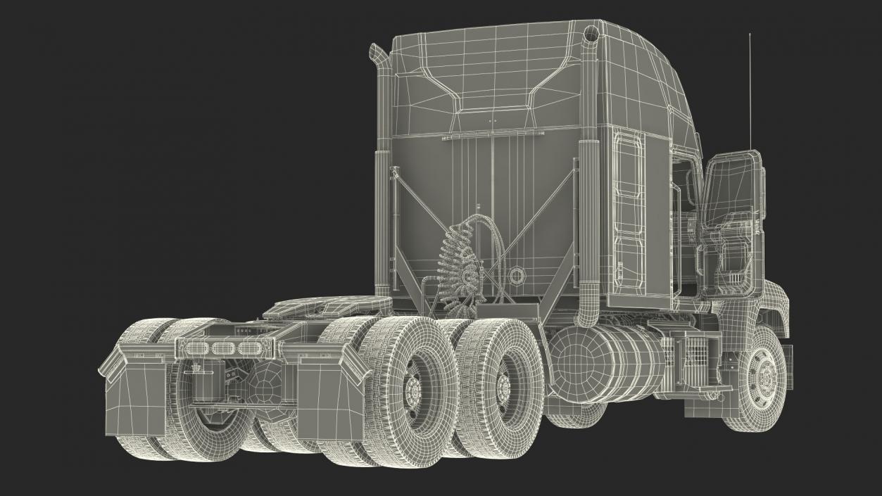 Mack Pinnacle 2025 Truck White Rigged 3D