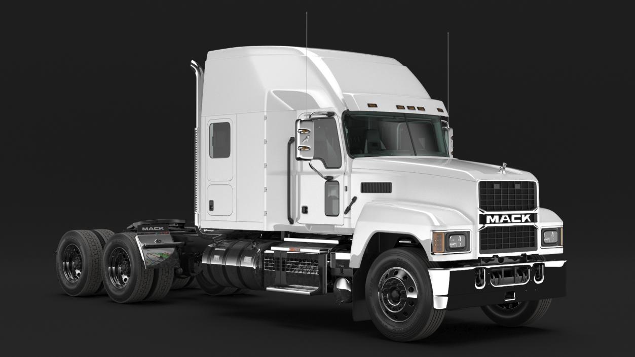 Mack Pinnacle 2025 Truck White Rigged 3D