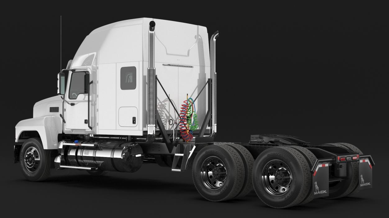 Mack Pinnacle 2025 Truck White Rigged 3D