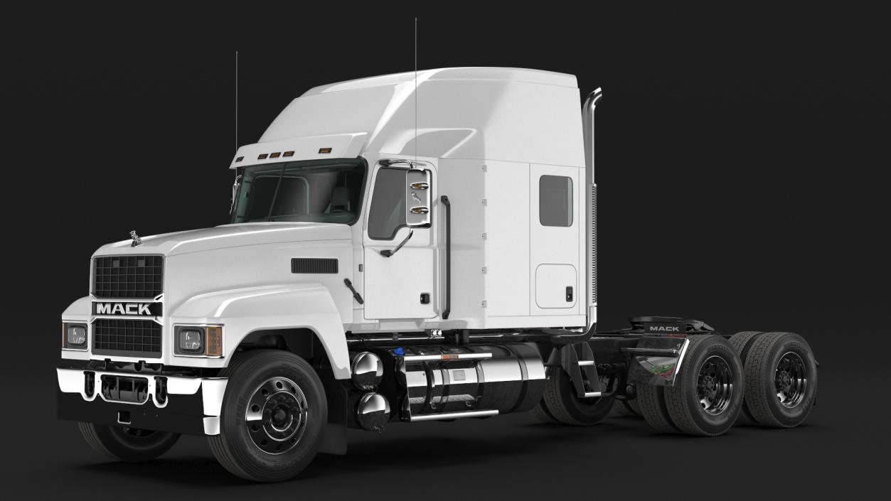 Mack Pinnacle 2025 Truck White Rigged 3D