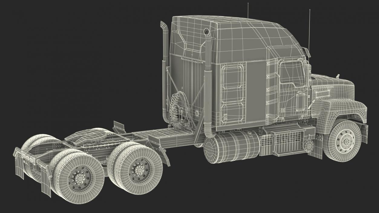 Mack Pinnacle 2025 Truck White Rigged 3D