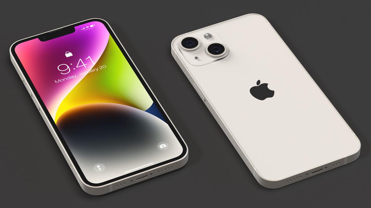 3D model Apple iPhone 14 Starlight