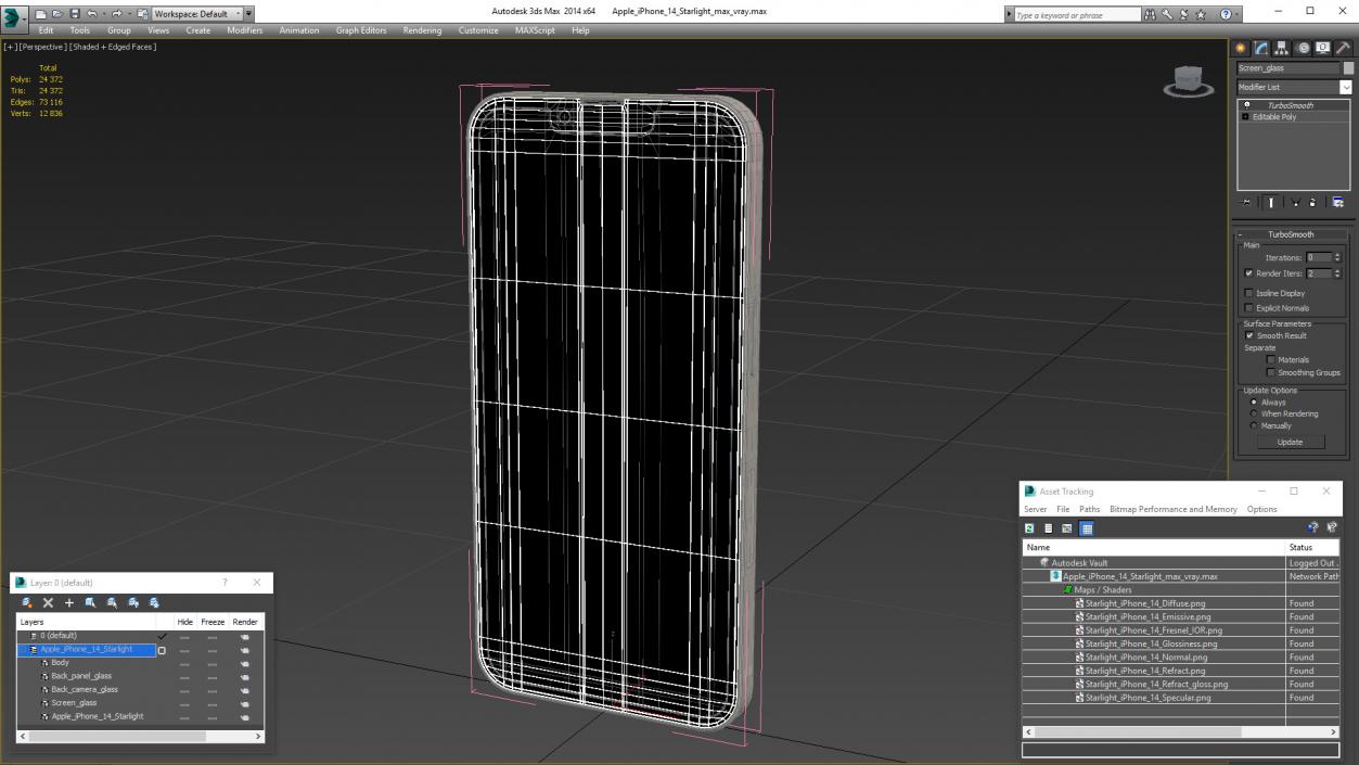 3D model Apple iPhone 14 Starlight