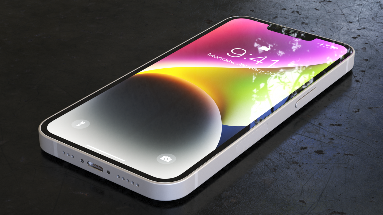 3D model Apple iPhone 14 Starlight