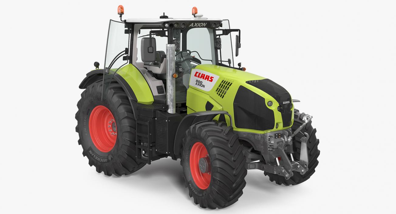 New Tractor Claas Axion 800 Rigged 3D model