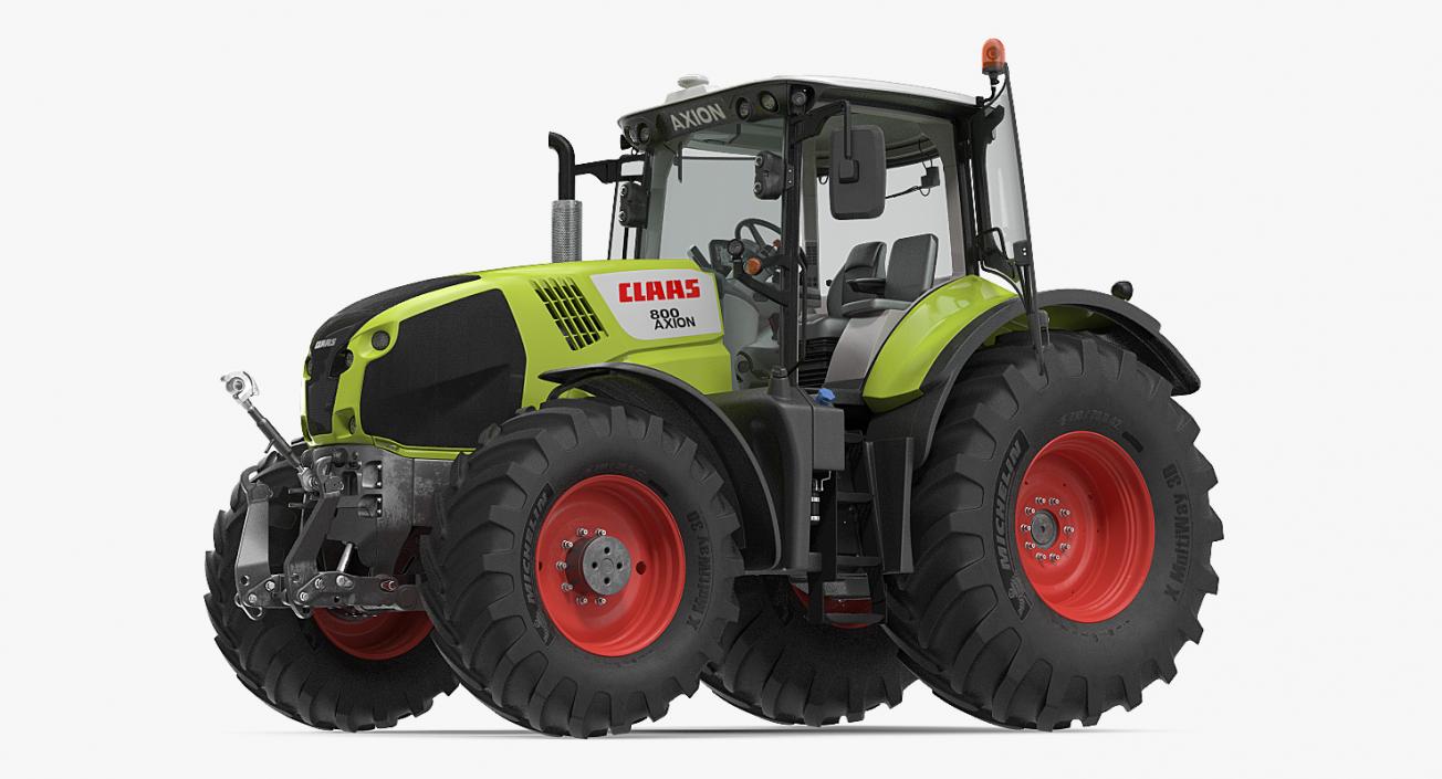 New Tractor Claas Axion 800 Rigged 3D model