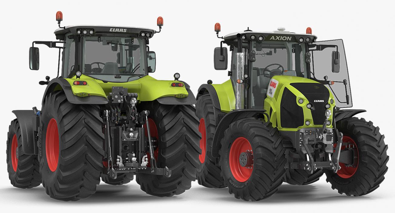 New Tractor Claas Axion 800 Rigged 3D model