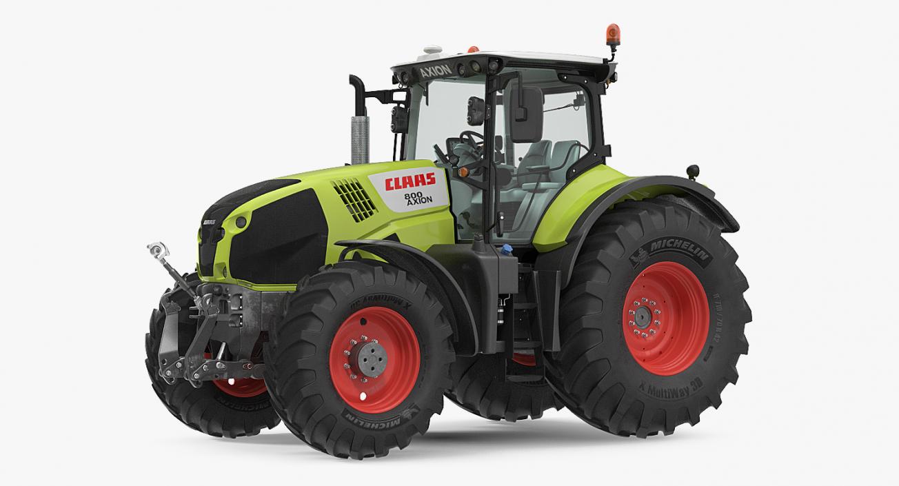 New Tractor Claas Axion 800 Rigged 3D model